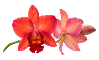Vibrant orange and pink orchids symbolizing exotic tropical beauty in floral photography excellence