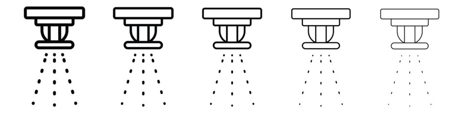 Sprinkler icon logo. Black line icon, vector illustrations.