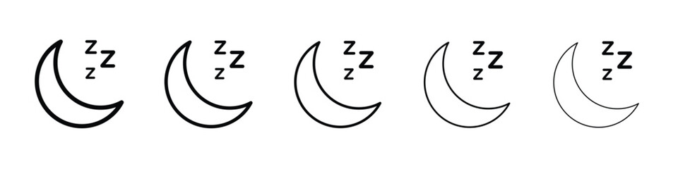 Sleep icon logo. Black line icon, vector illustrations.