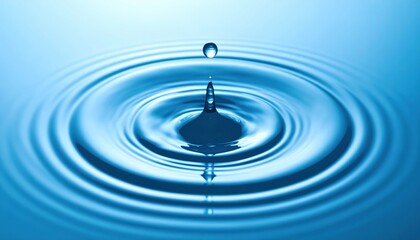 Water Drop Creating Concentric Ripple Pattern