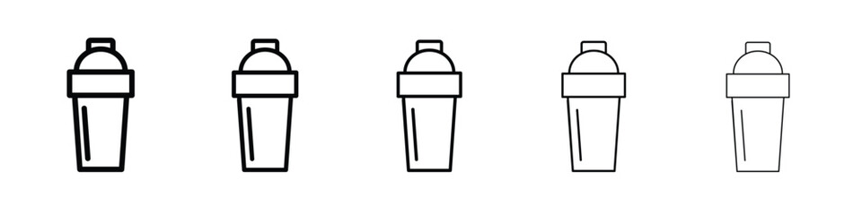 Shaker cup icon logo. Black line icon, vector illustrations.