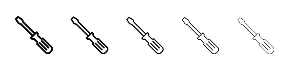 Screwdriver icon logo. Black line icon, vector illustrations.