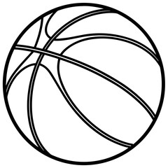 Basketball Court Line Art Illustration