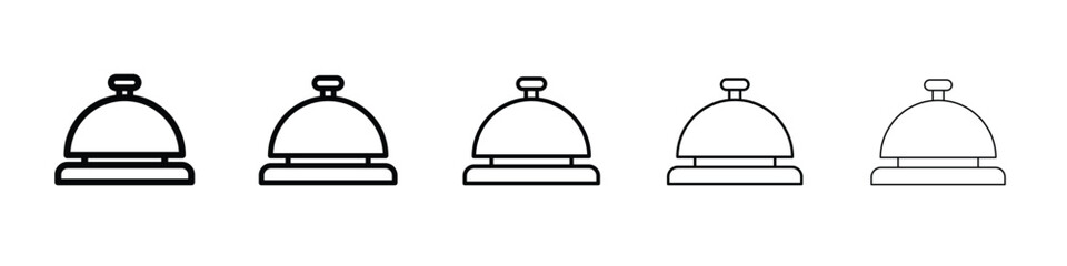 Reception bell icon logo. Black line icon, vector illustrations.