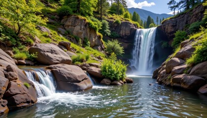 Fototapeta premium chemical spills near waterfalls introduce toxins that kill aquatic life, disrupt food chains, and degrade water quality, requiring urgent cleanup to protect ecosystems.
