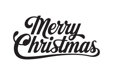 Elegant Merry Christmas Lettering Vector Illustration for Holiday Greeting Cards