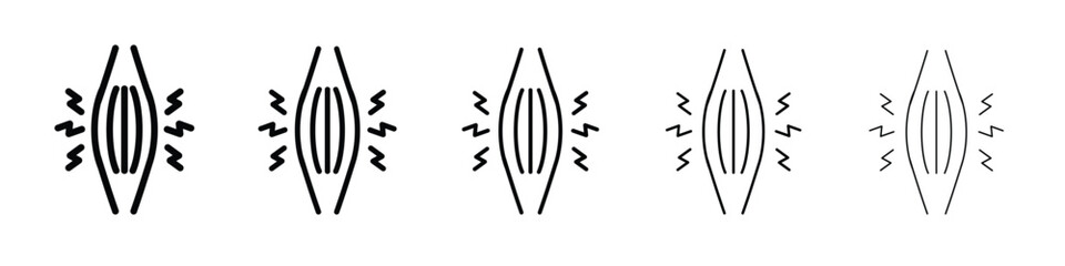 Muscle pain icon logo. Black line icon, vector illustrations.