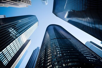 Fototapeta premium Tall Glass Skyscrapers in New York