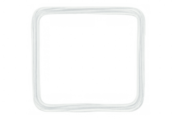 White square frame made of several brush strokes with rounded corners on transparent background, ideal for graphic design projects