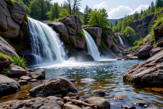 volcanic gases dissolve in waterfall water, changing its ph and affecting aquatic organisms adapted to stable chemical conditions.