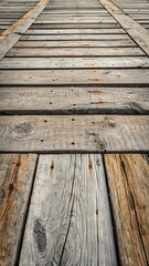 Weathered wooden planks textured background with perspective
