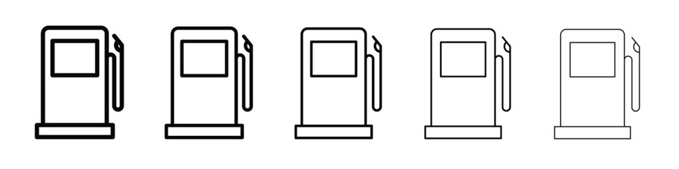 Gas pump icon logo. Black line icon, vector illustrations.
