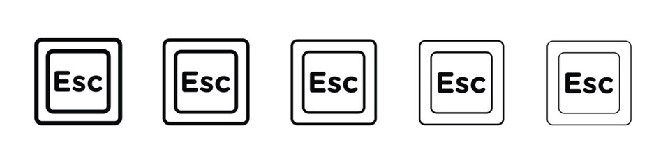 Esc icon logo. Black line icon, vector illustrations.