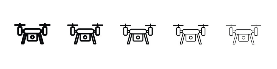 Drone icon logo. Black line icon, vector illustrations.