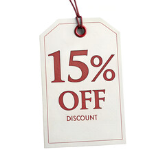 15% off Discount Tag Of a white background