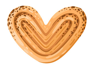 Cinnamon Bun. Cute autumn treat. Vector.