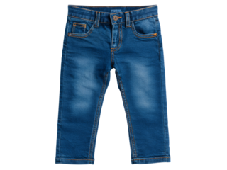 Blue denim jeans for kids stylish comfortable toddler apparel, Isolated On White Background, Png Transparent