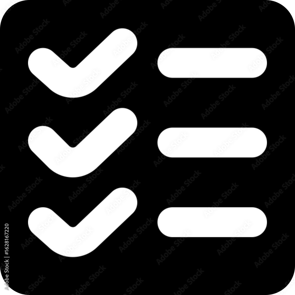 Poster checklist icon for tasks and completion