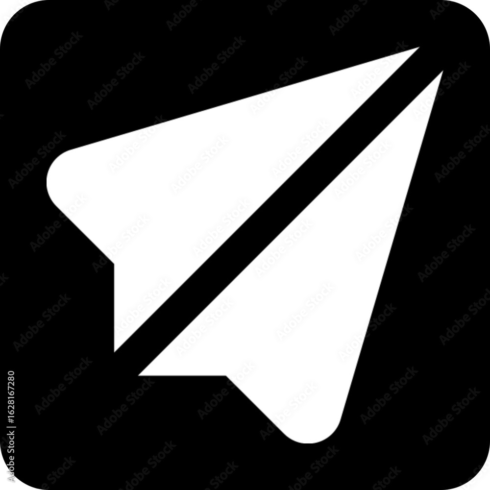 Poster paper plane icon for sending messages