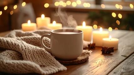 Cozy warm drink candles homey