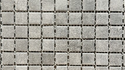 Grey matte mosaic tile on mesh — versatile cladding for kitchens, bathrooms, showers, accent...