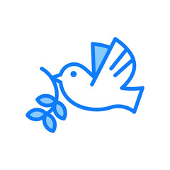 Fototapeta premium Peace Dove blue icon 