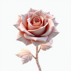 Single Rose Emoji — Elegant Red Rose Floral Illustration