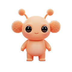 Fototapeta premium Cute Alien Illustration Style With Transparent Background
