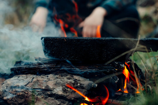 blacksmith working in the fire