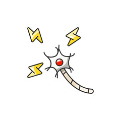 Neuron Spark Icon, AI Synapse Symbol Futuristic Tech Vector