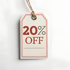 20% off Discount Tag of a white background