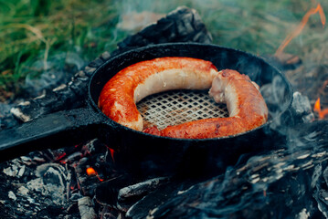 barbecue grill with vegetables