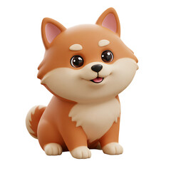 Fototapeta premium Cute Dog Illustration Style With Transparent Background