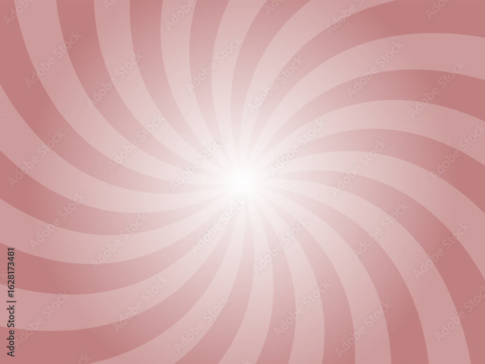 Aufkleber old rose red spiral background. strawberry ice cream pattern. rays pattern with smooth swirling curv