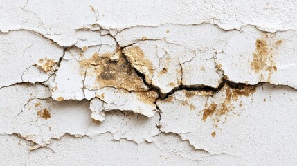 Obraz premium Abstract Background with White Cracked Paper Texture, Wall Cracks, Embodying Hidden Beauty and Power in Chaos, Ideal for Design Applications