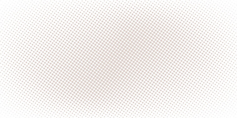 White wrinkled paper texture. Vector halftone pixelated manga background. Light beige neutral color dots bg. Grungy urban backdrop. Wide horizontal duotone banner. Crumpled punk collage template