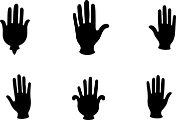 Obraz premium Hamsa Symbol Set hand of miriam, vector bundle