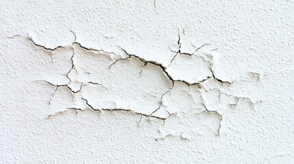 Obraz premium Abstract Background with White Cracked Paper Texture, Wall Cracks, Embodying Hidden Beauty and Power in Chaos, Ideal for Design Applications