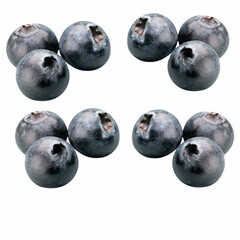 High-quality image of multiple blueberries, ideal for use in food packaging, health articles, or...