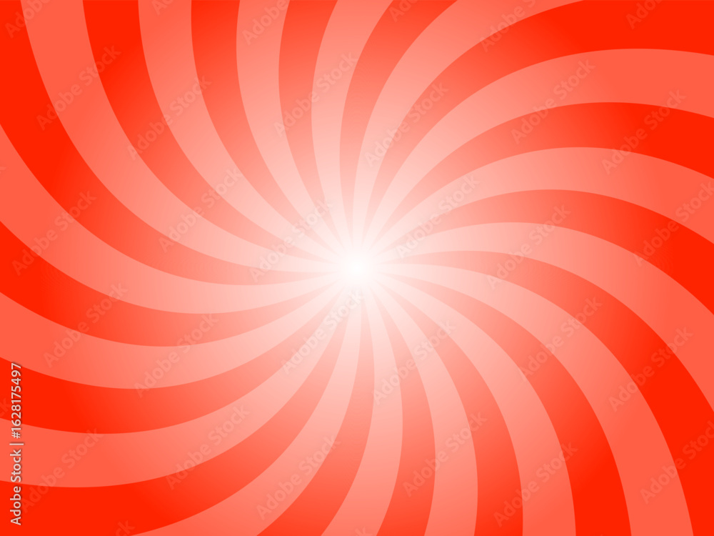 Aufkleber scarlet red spiral background. strawberry ice cream pattern. rays pattern with smooth swirling curve