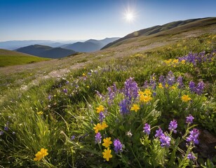 Obraz premium Mountain Wildflower Meadow in Spring 