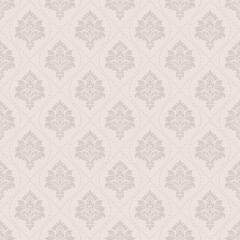 Pink damask vector pattern in elegant style with seamless damask vector background and classic damask vector design