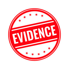 Evidence Red Rubber Stamp Sign Vector. Evidence Stamp Template.	
