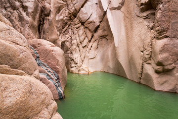 Lake in Wadi El Veshwash canyon in Sinai Peninsula