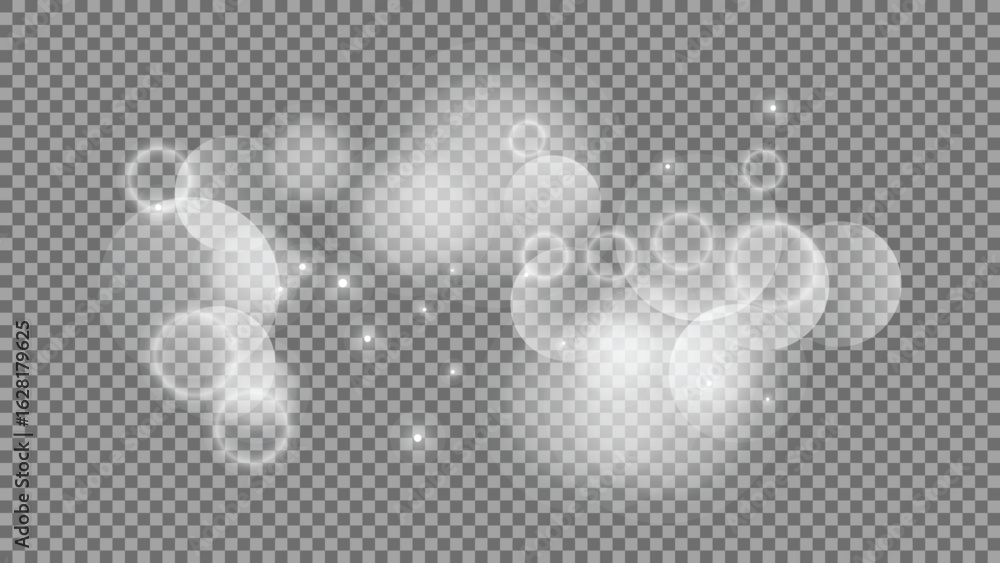 Poster bokeh circles on transparent background
