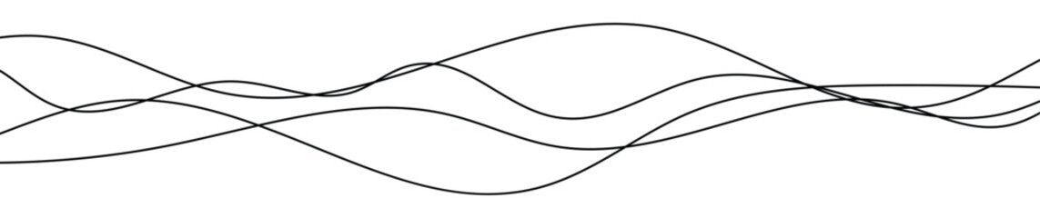 Fototapeta premium Thin curved wavy lines