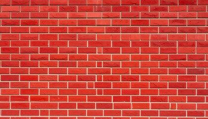 Obraz premium Vibrant crimson brickwork background showcases an architectural design with a seamless pattern
