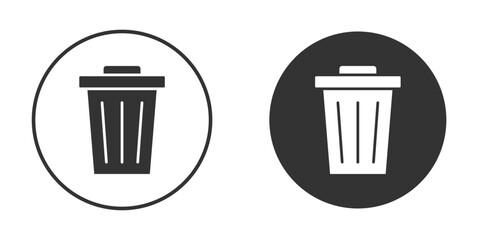 Trash Bin icon concept, simple flat design. Clipart vecot in black colors