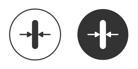 Thickness icon concept, simple flat design. Clipart vecot in black colors