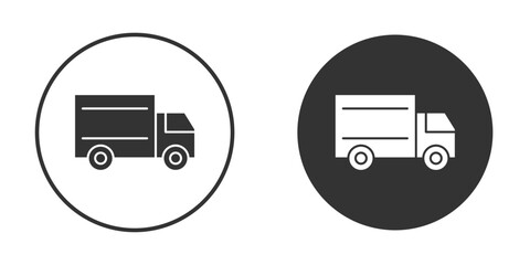 Shipping truck icon concept, simple flat design. Clipart vecot in black colors